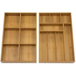 Bamboo Drawer Organizers - 4 Piece