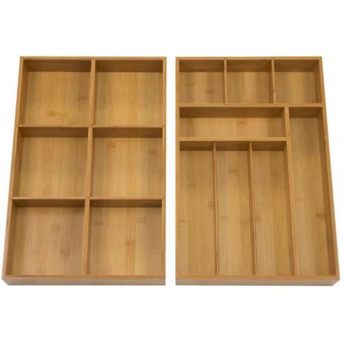 Bamboo Drawer Organizers - 4 Piece