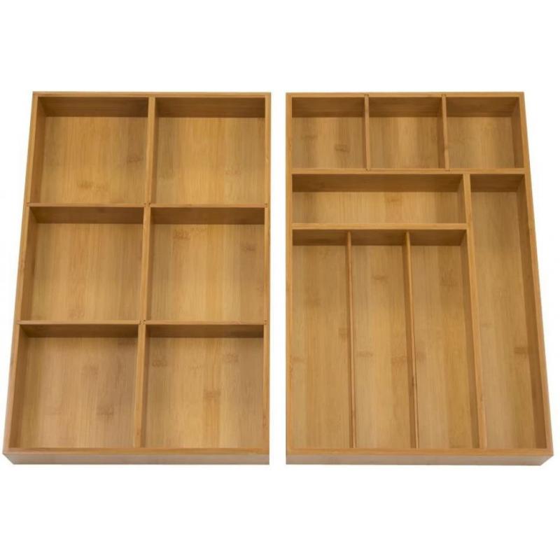 Bamboo Drawer Organizers - 4 Piece