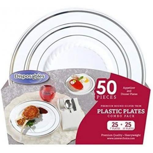 Premium Plastic Bowl /Plate Set 50 Count