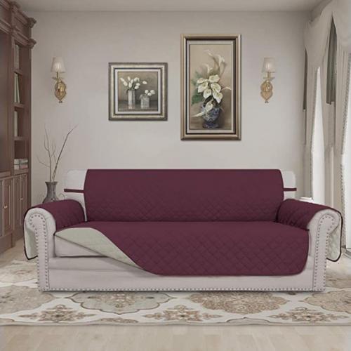 Easy-Going Reversible Slipcover -78” Oversized Sofa, Machine Washable, Water Resistant Furniture Protector with Elastic Straps, Anti-slip