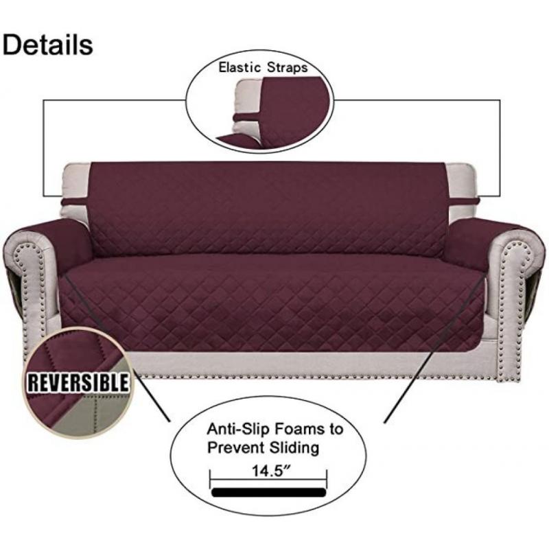 Easy-Going Reversible Slipcover -78” Oversized Sofa, Machine Washable, Water Resistant Furniture Protector with Elastic Straps, Anti-slip