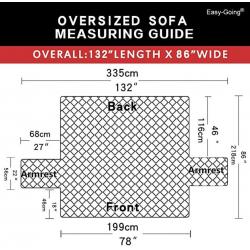 Easy-Going Reversible Slipcover -78” Oversized Sofa, Machine Washable, Water Resistant Furniture Protector with Elastic Straps, Anti-slip