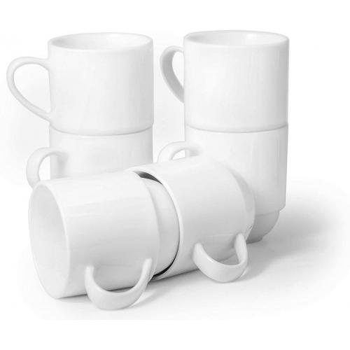 Mugs 11 Ounce Set of 6, White by Amuse