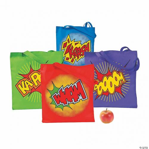 Large Superhero Tote Bags - Oriental Trading Company - Pack of 12