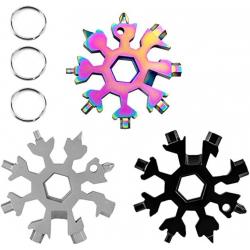Multi-Tool 18-In-1 Stainless Steel Snowflakes,snowboarding Screwdriver Incredible Standard Tool For Opener Key Chain/bottle Opener/outdoor Travel Camping/gift For Men