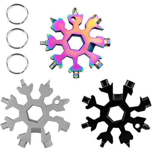 Multi-Tool 18-In-1 Stainless Steel Snowflakes,snowboarding Screwdriver Incredible Standard Tool For Opener Key Chain/bottle Opener/outdoor Travel Camping/gift For Men
