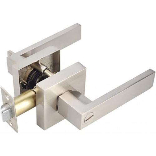 Privacy Bathroom Lever Lock Set for Interior Door,Heavy Duty Door Lock Handle,Satin Nickel Bed/Bath Room- New Bang