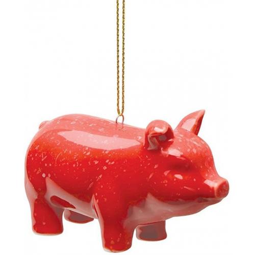 Ceramic Hanging Tree Ornament - Prosperity Pig
