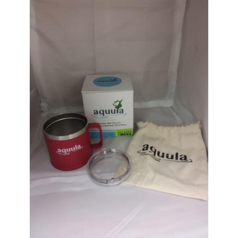 Aquula Double Wall Vacuum Insulated Stainless Steel Travel Mug with Lid, 18 oz., Red