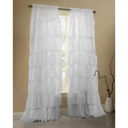 White Ruffle Curtains Gypsy Lace - 60x63 inch
