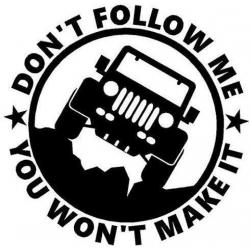 Decal Vinyl Sticker - Don't Follow Me You Won't Make It 5.7 x 5.7 Premium (Matte Black)