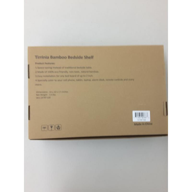 Bamboo Bedside Shelf Table & Storage Organizer Caddy By Tirrinia