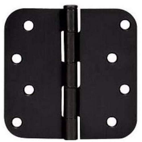 Cosmas Flat Black Door Hinge 4 Inch X 4 Inch With 5/8 Inch Radius Corners