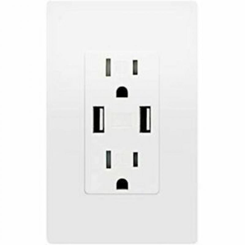 USB Charger Wall Outlet Dual High Speed Duplex Receptacle