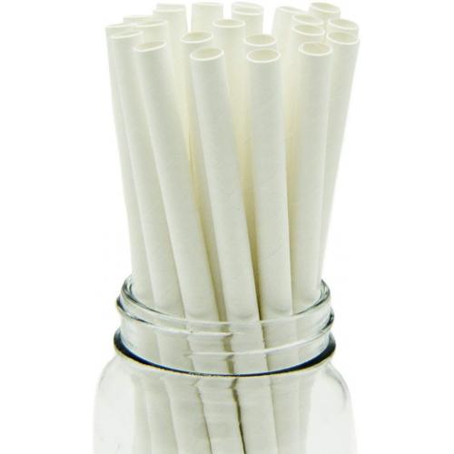 [400 Count] Jumbo 8.25 Disposable Drinking Paper Straws Sturdy Natural White For Smoothie Milkshake Milk Tea Restaurant Party (8.25 Inches Long, 10 Mm Thick, Dye Free Products, Treestraw