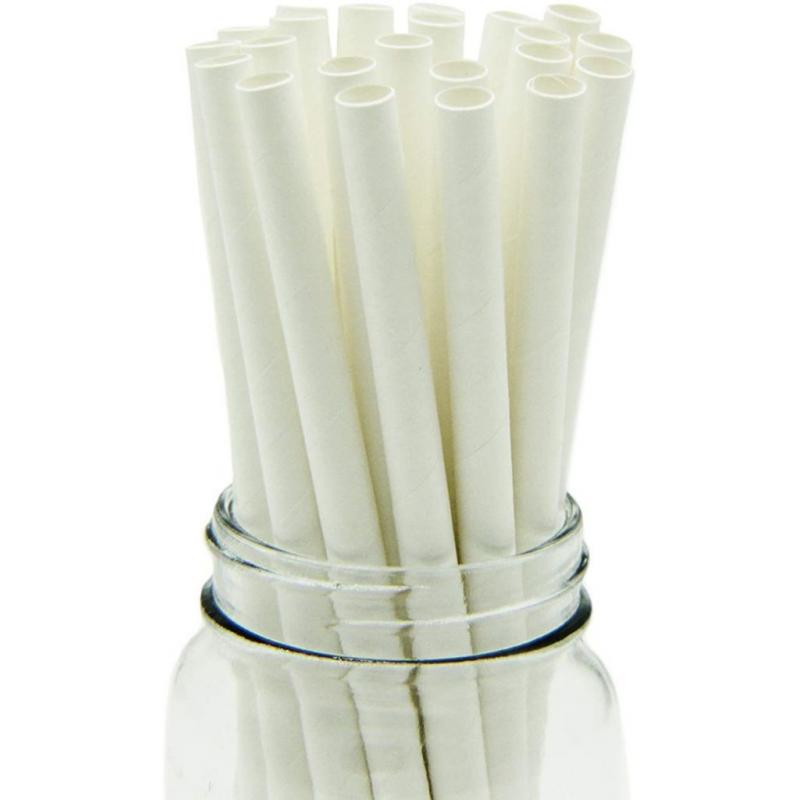 [400 Count] Jumbo 8.25 Disposable Drinking Paper Straws Sturdy Natural White For Smoothie Milkshake Milk Tea Restaurant Party (8.25 Inches Long, 10 Mm Thick, Dye Free Products, Treestraw