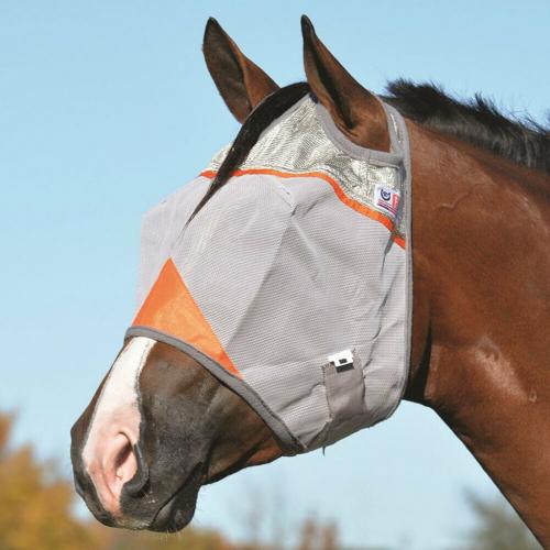 Cashel Crusader Standard Fly Mask with Orange Trim - Size: Horse