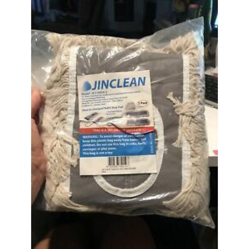 JINCLEAN 2 Pack of 24 Cotton Refills for Industrial Class Floor Dust Mop