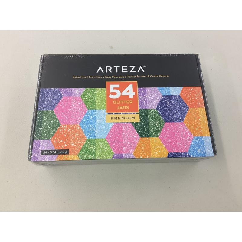 Arteza Fine Glitter, Set of 54 Colors