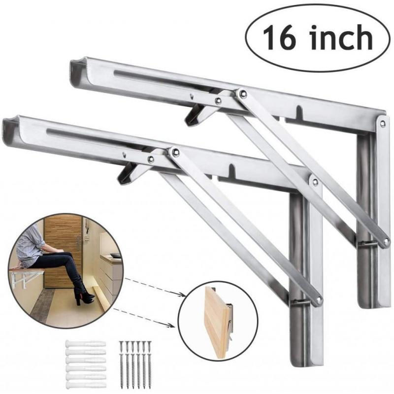 Folding Shelf Brackets 16 Heavy Duty Stainless Steel