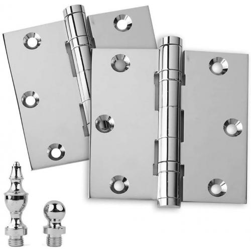 Door Hinges - 3 X 3 Inch, Heavy Duty, Rust Resistant Stainless Steel Pin