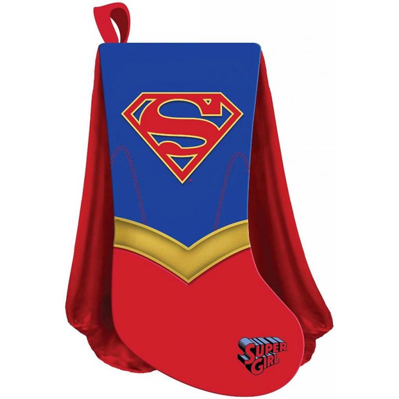 Supergirl Shield with Cape Christmas Stocking