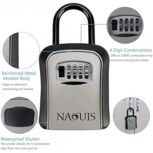 Naouis RQWY-08 5 4-Digit Combination Door Lock Box