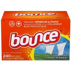 Bounce - Outdoor Fresh Fabric Softener Dryer Sheets 240 count