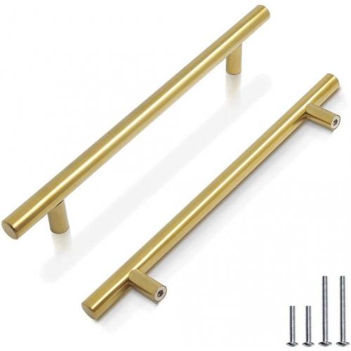 Brushed Brass Finish Drawer Handles 5 Pack