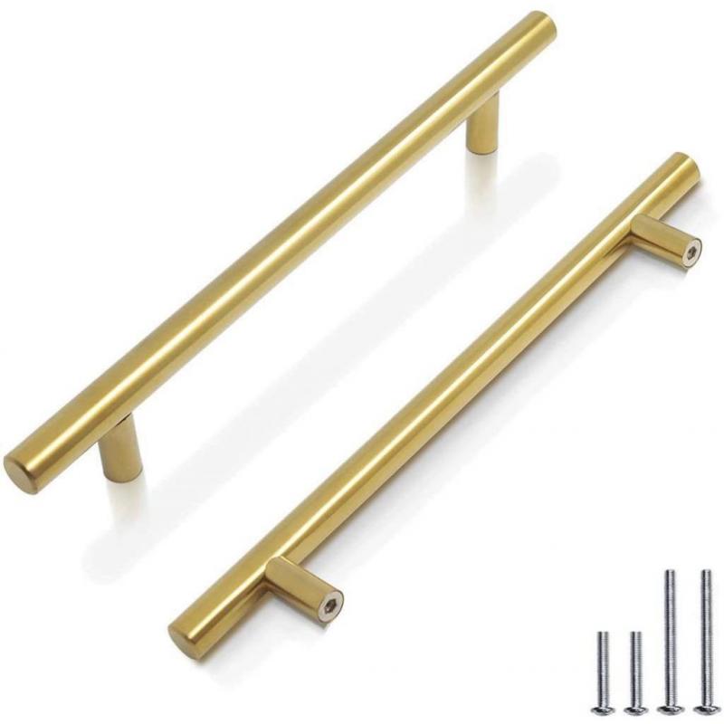 Brushed Brass Finish Drawer Handles 5 Pack