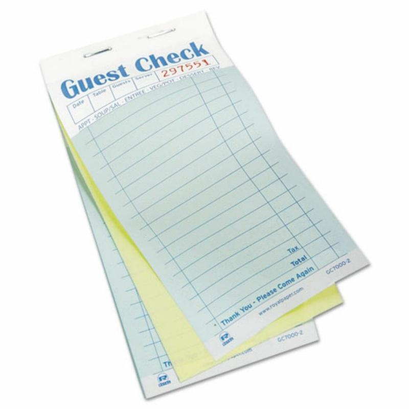 Guest Check List Note Pad (quantity 10)