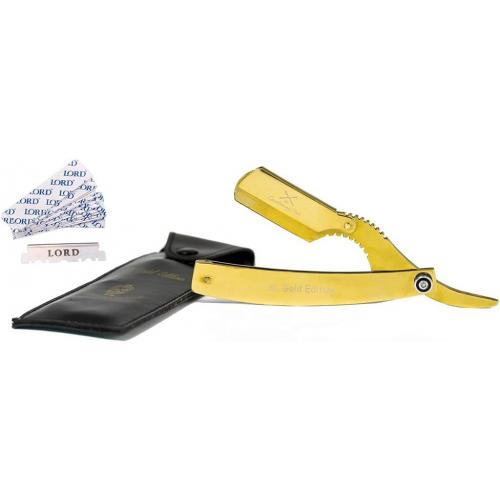 Gold Metallic Professional Barber Straight Edge Razor