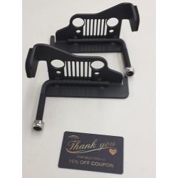 Foot Pegs Solid Steel Black  For 2007-2017 Jeep Wrangler Jk & Unlimited 2 Pieces