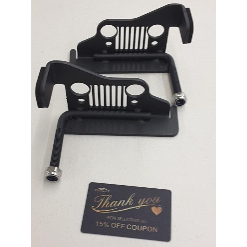 Foot Pegs Solid Steel Black  For 2007-2017 Jeep Wrangler Jk & Unlimited 2 Pieces