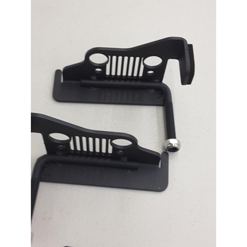 Foot Pegs Solid Steel Black  For 2007-2017 Jeep Wrangler Jk & Unlimited 2 Pieces
