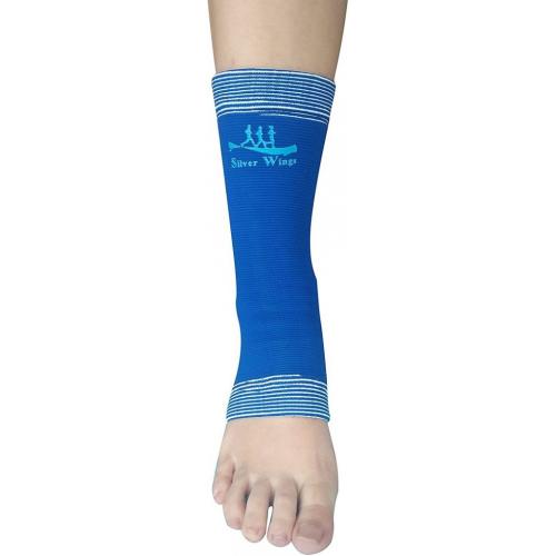 Elastic Nylon Knitting Compression Recovery Foot Sleeves Ankle Brace (Small, Blue)