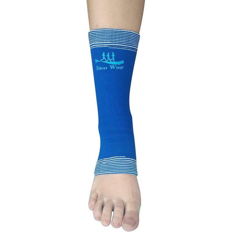 Elastic Nylon Knitting Compression Recovery Foot Sleeves Ankle Brace (Small, Blue)