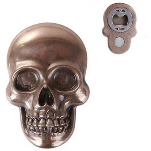 Bronze Resin Skull Fridge Magnet Bottle Opener